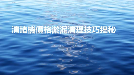 清堵機價格淤泥清理技巧揭秘：有效清除污泥的秘密方法是什么？